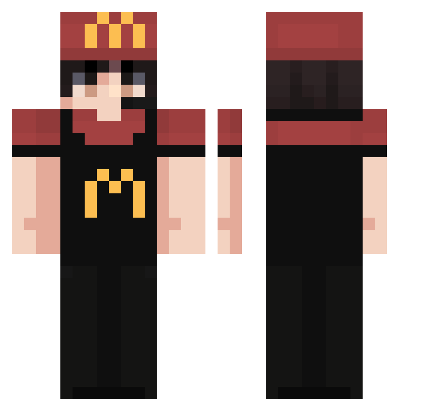 AwesomeBigMac20 Minecraft skin, front and back view