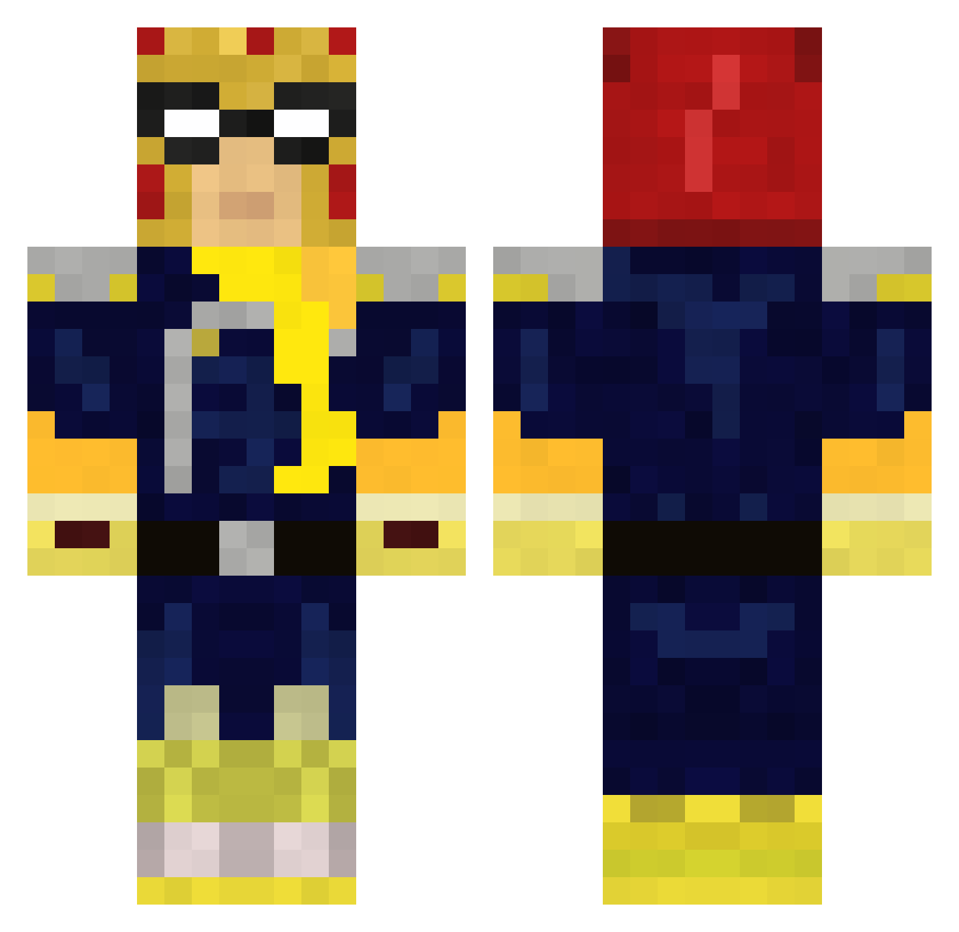 Parhelion Minecraft skin, front and back view