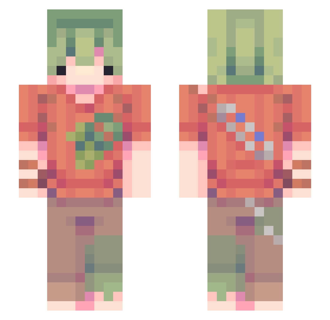Gasparoud Minecraft skin, front and back view