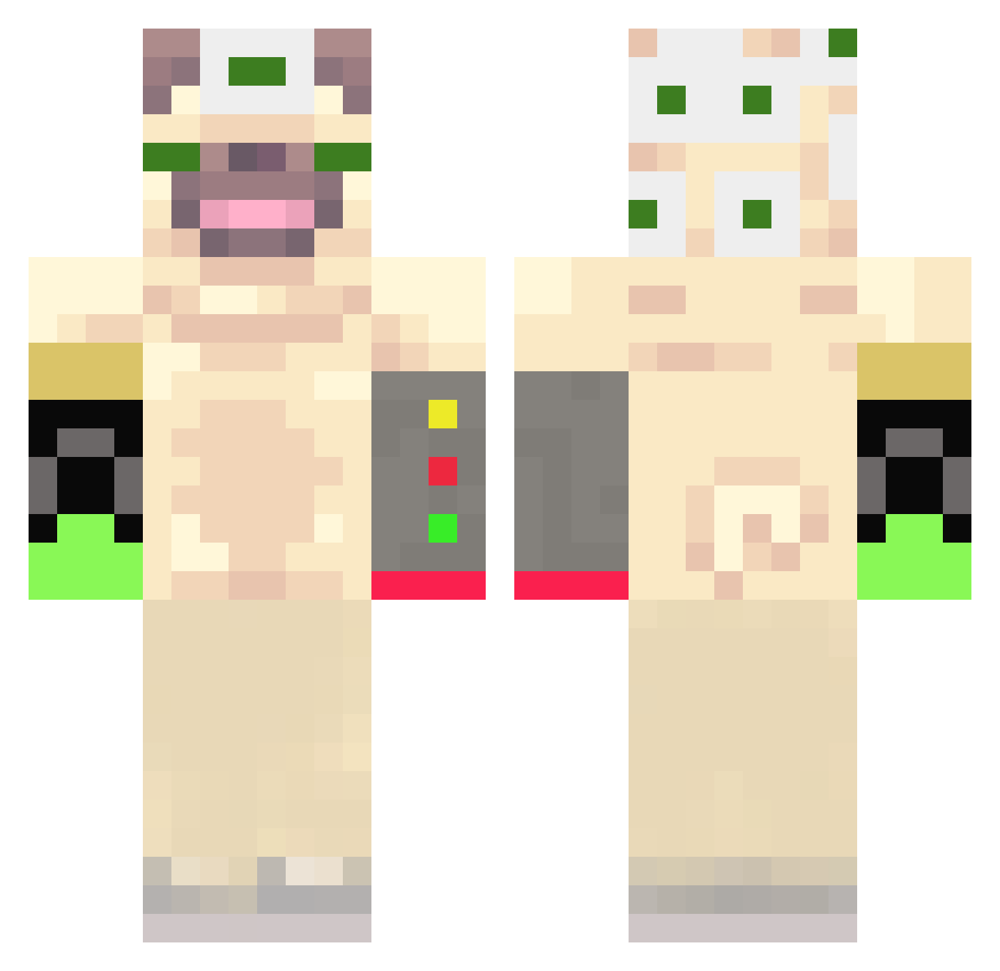 Demis123 Minecraft skin, front and back view