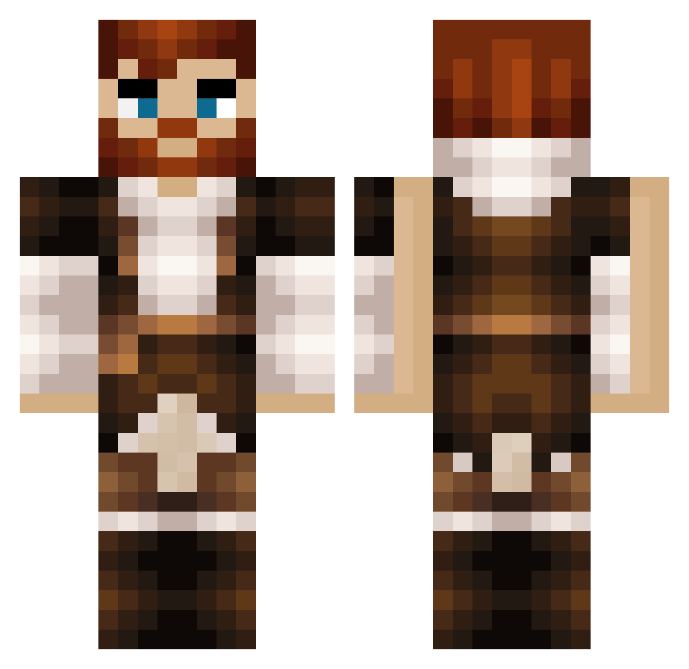 derelictVagabond Minecraft skin, front and back view