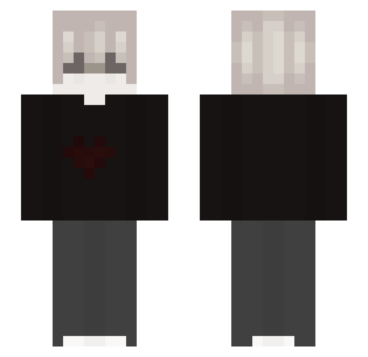 professka Minecraft skin, front and back view