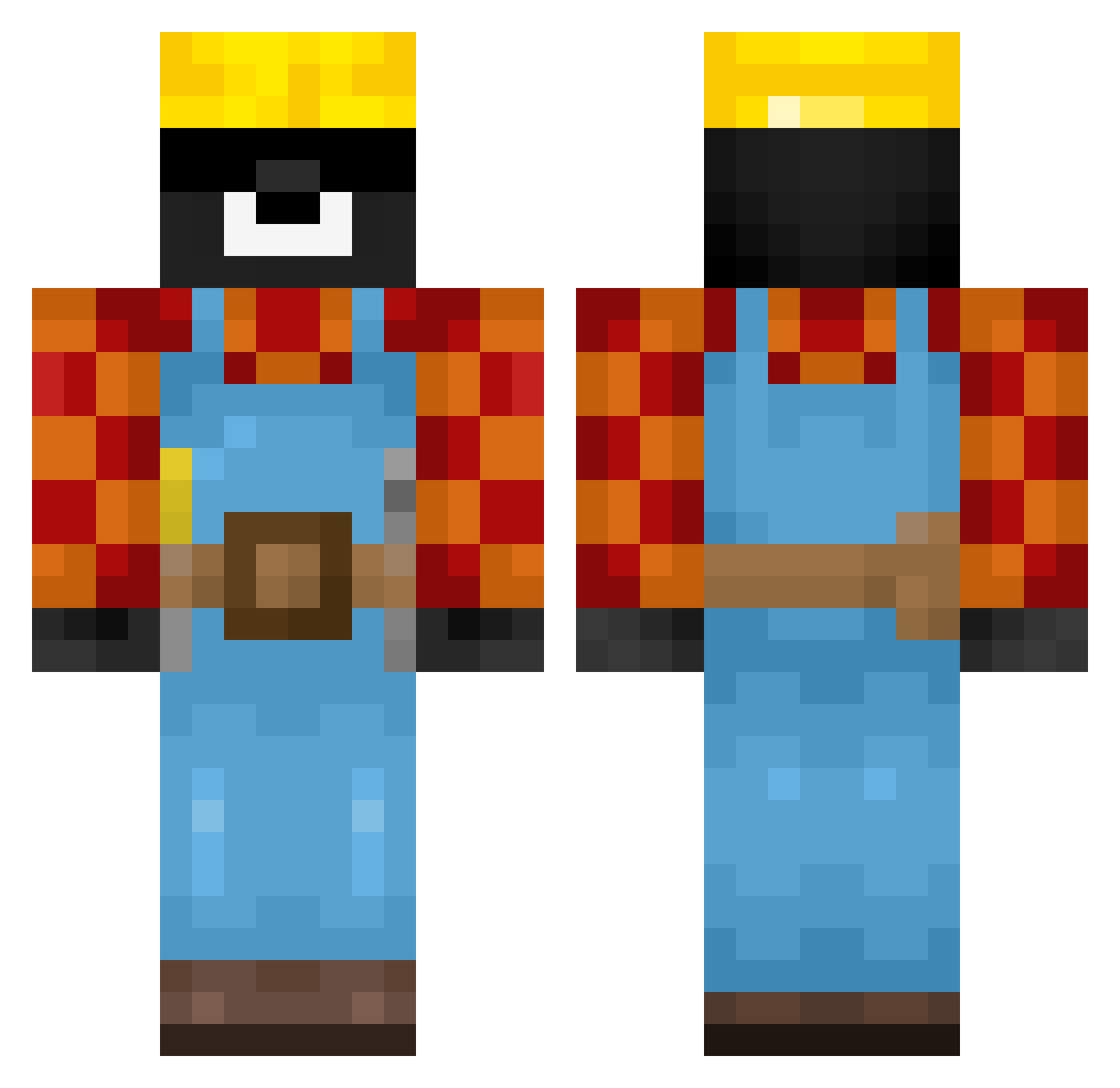 TatoGM Minecraft skin, front and back view