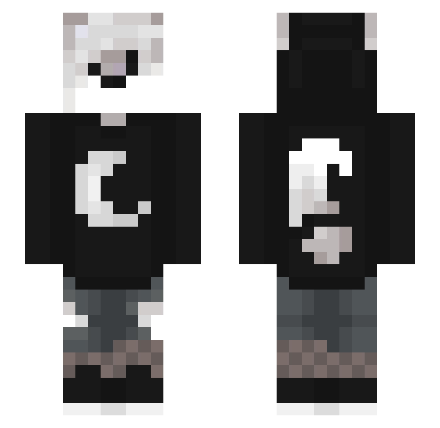 Baiszito Minecraft skin, front and back view
