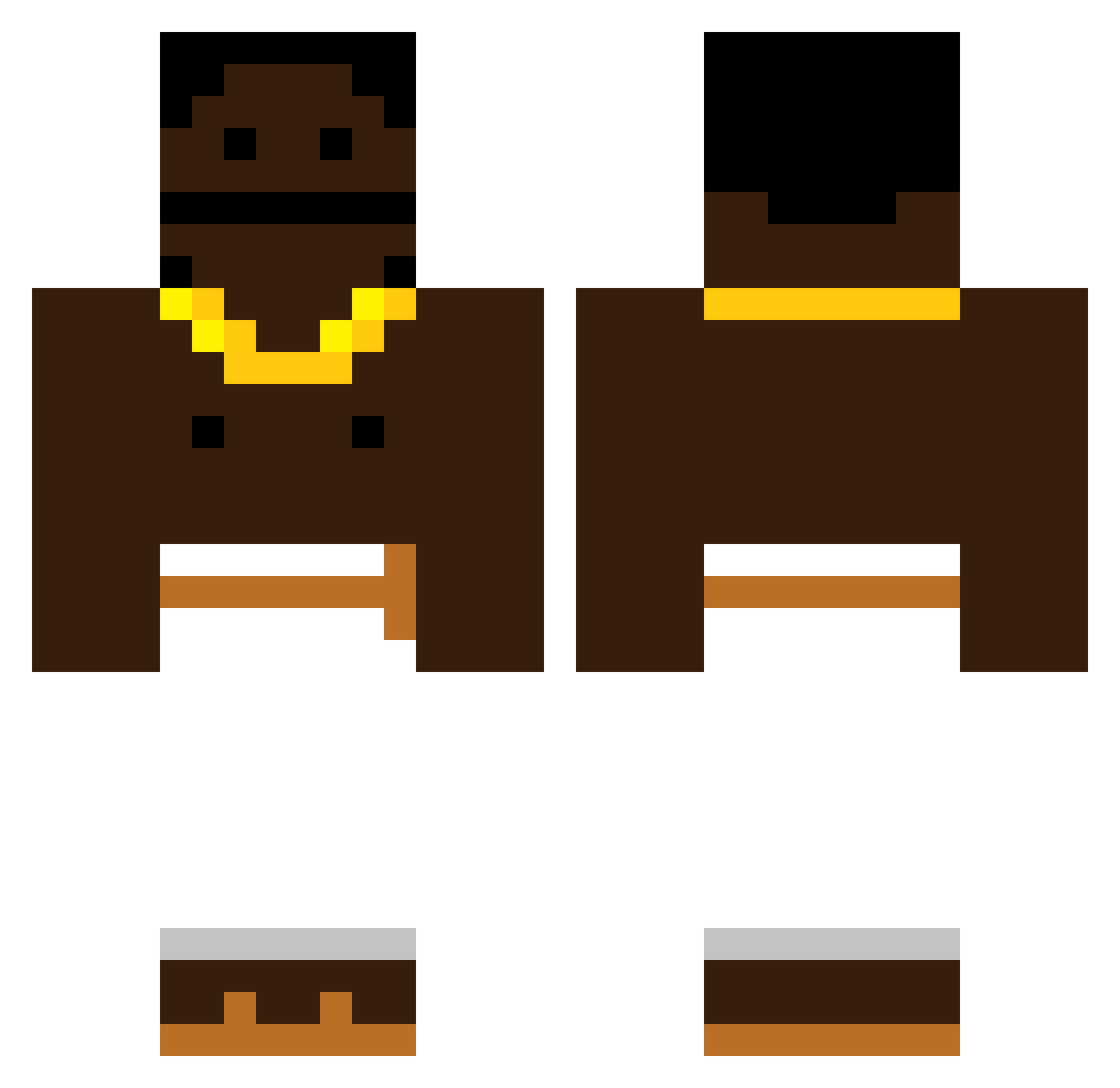 Blampa Minecraft skin, front and back view
