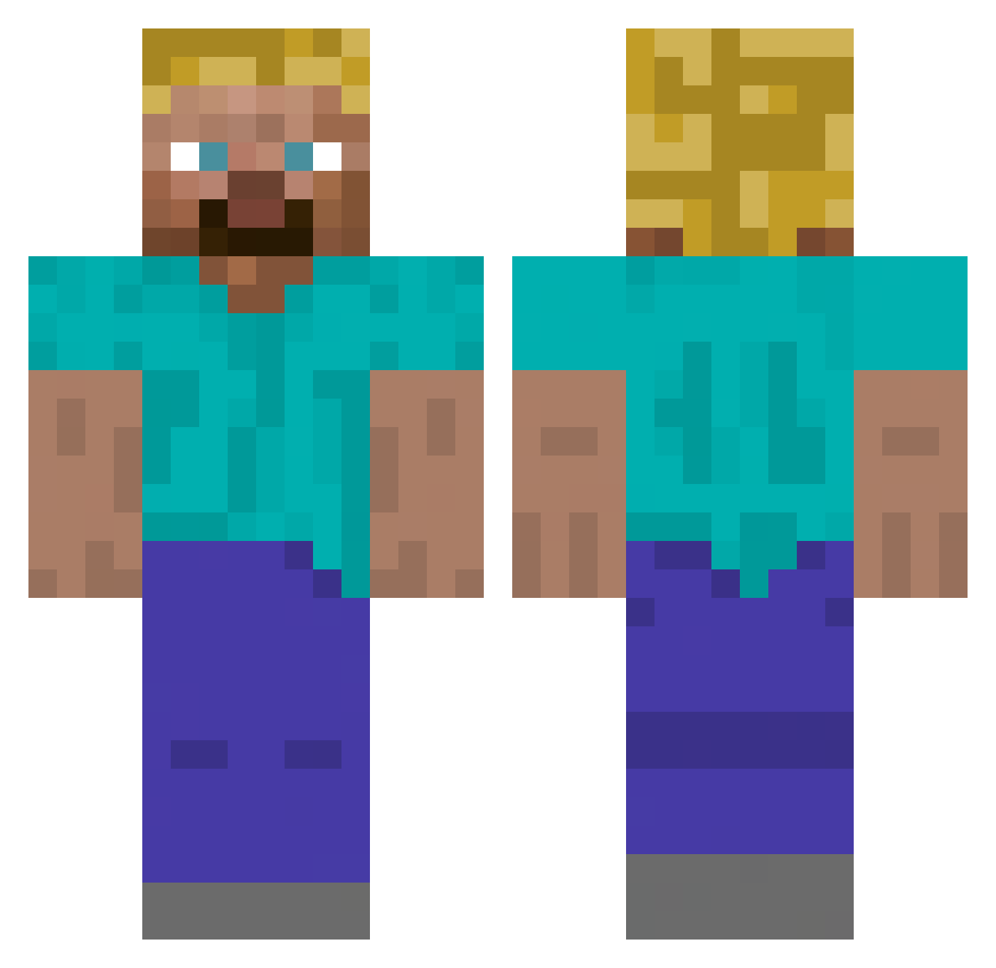 ostt Minecraft skin, front and back view
