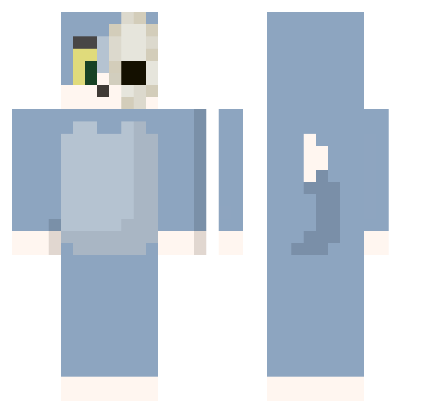 ImSomeRandomBoi Minecraft skin, front and back view