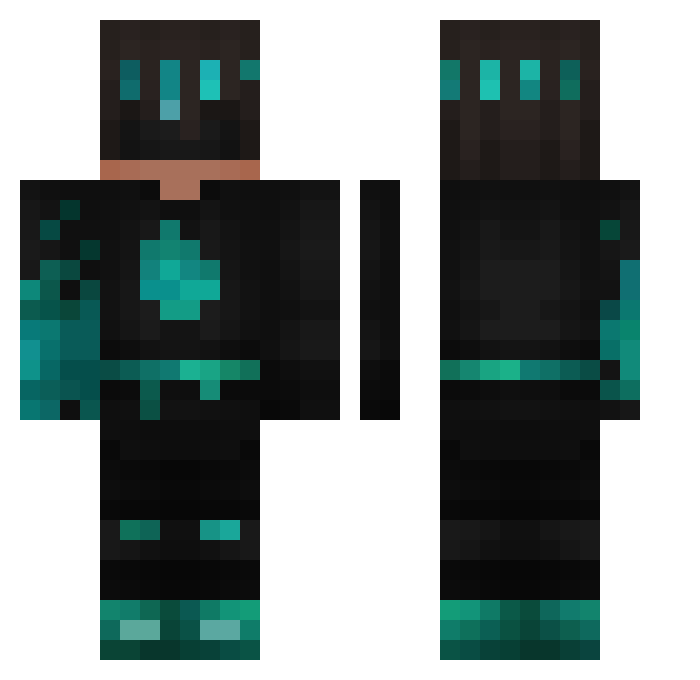 Kapitan_prime Minecraft skin, front and back view