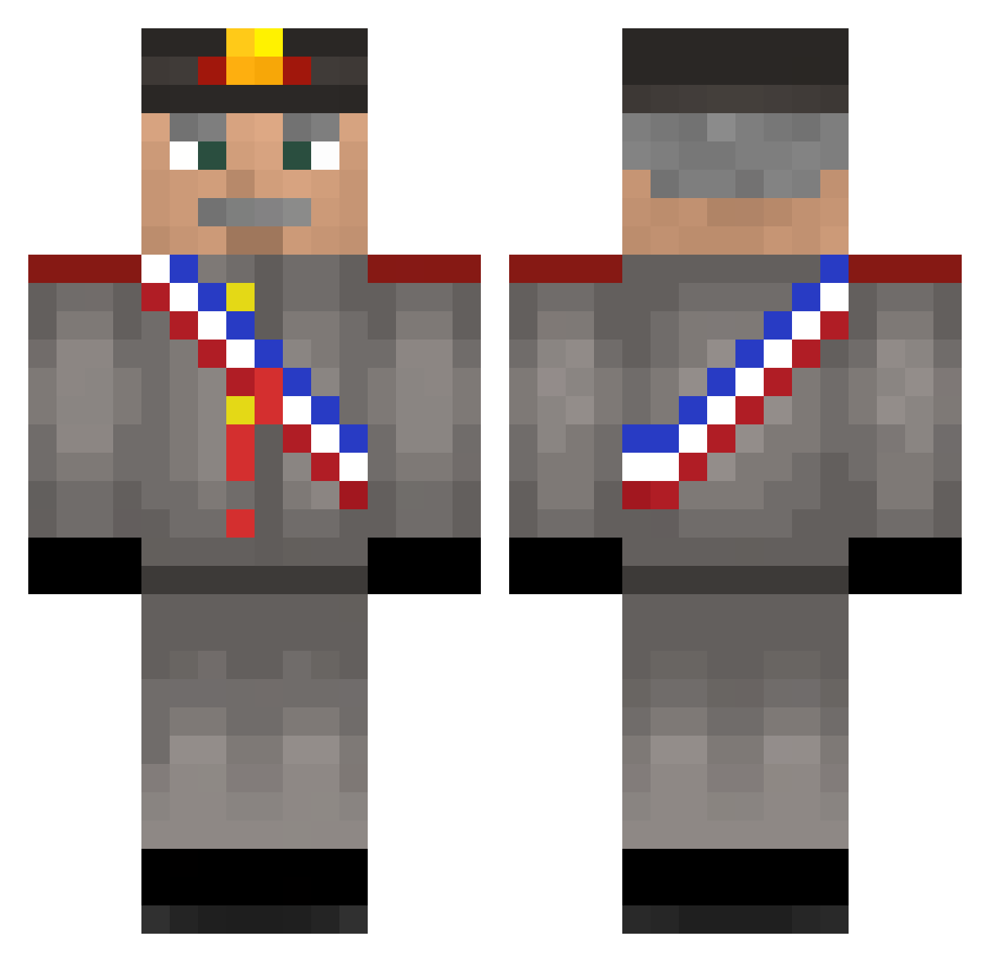 GELATOK Minecraft skin, front and back view