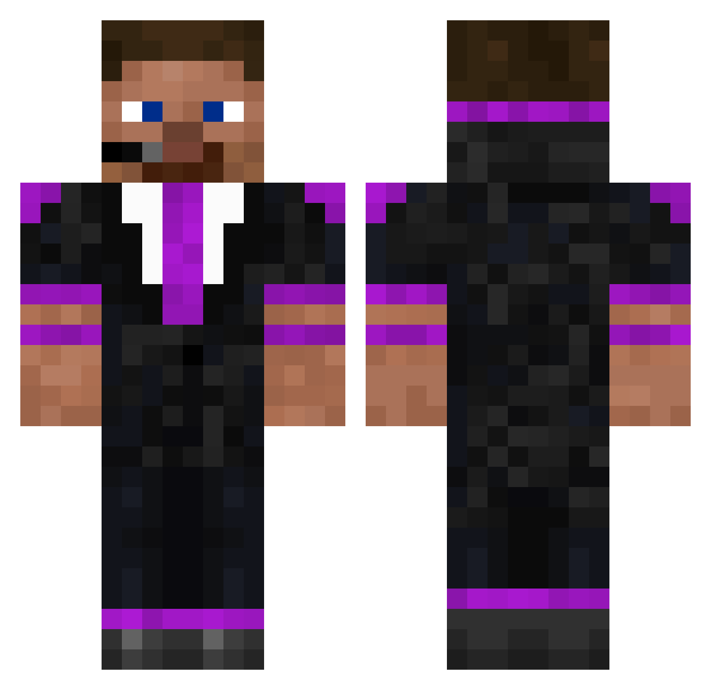 KWKSTEELE13 Minecraft skin, front and back view