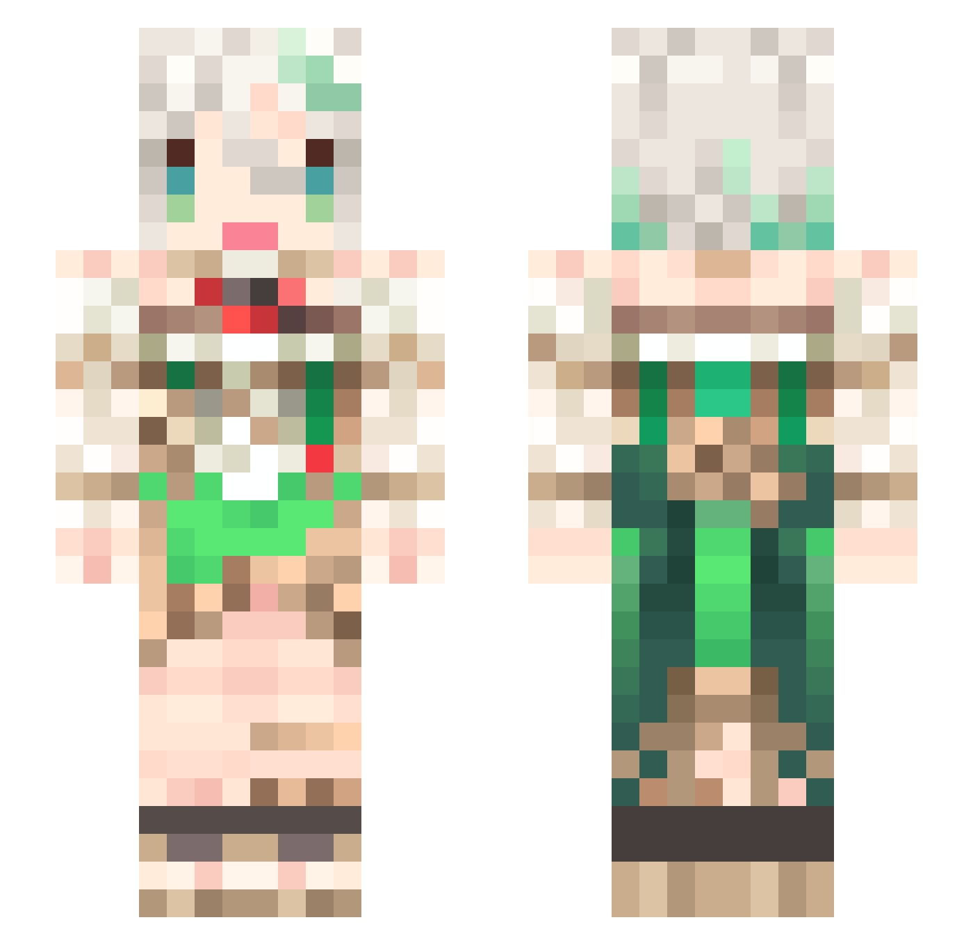 omiboo Minecraft skin, front and back view