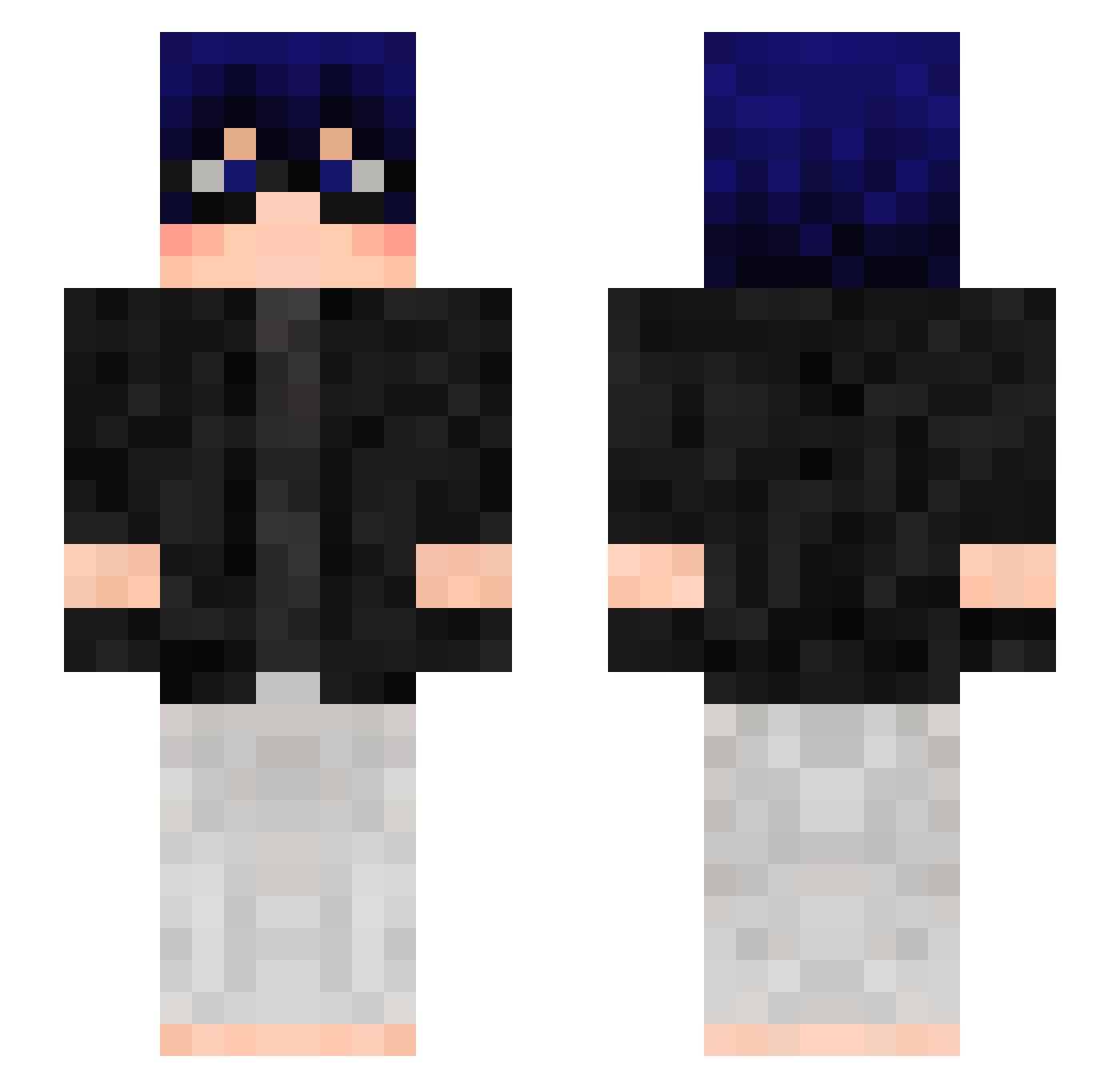 Re1ty4 Minecraft skin, front and back view