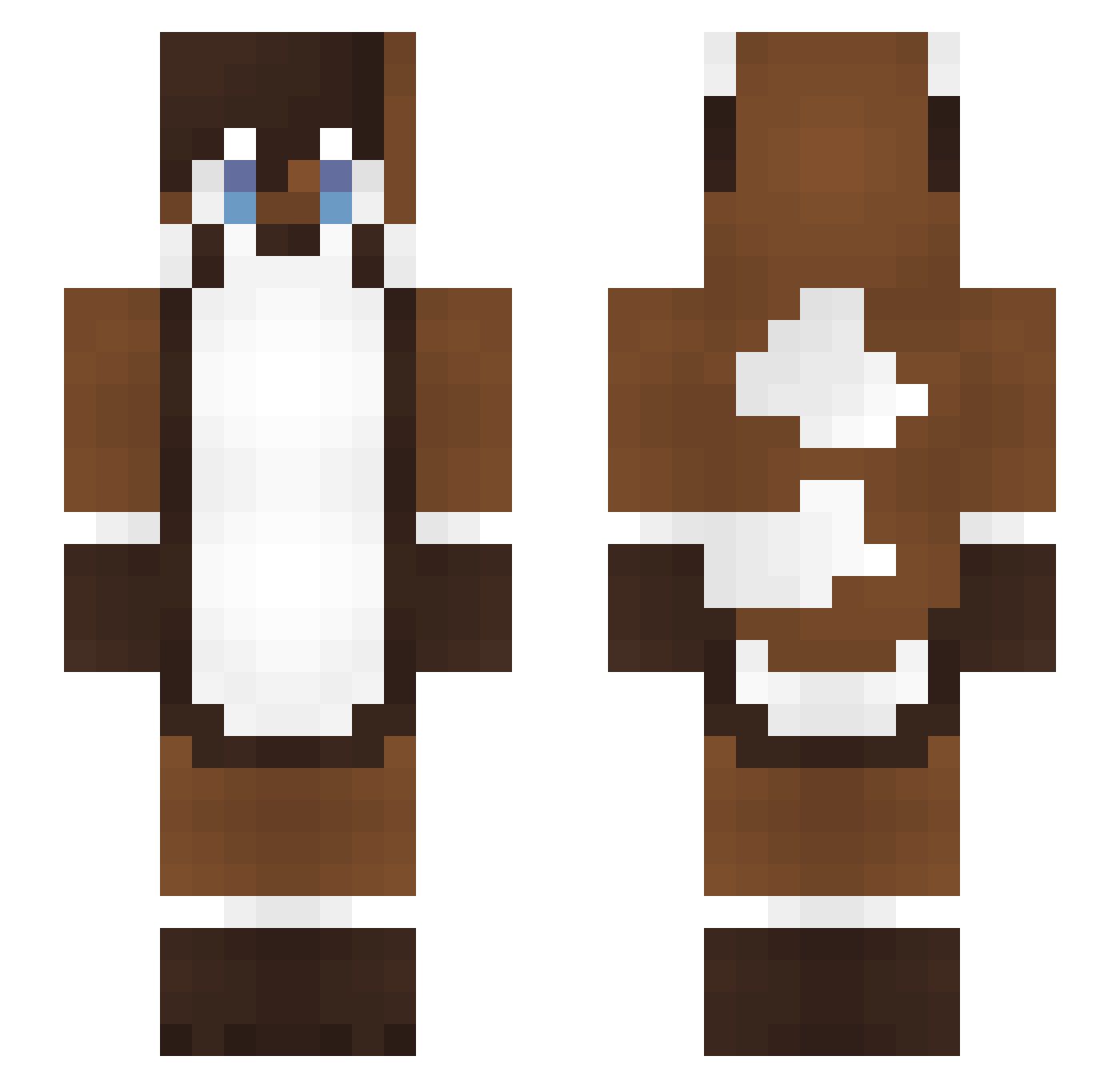 snowyvulpixes Minecraft skin, front and back view