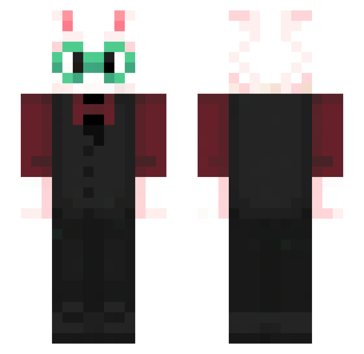 Baquiteria Minecraft skin, front and back view