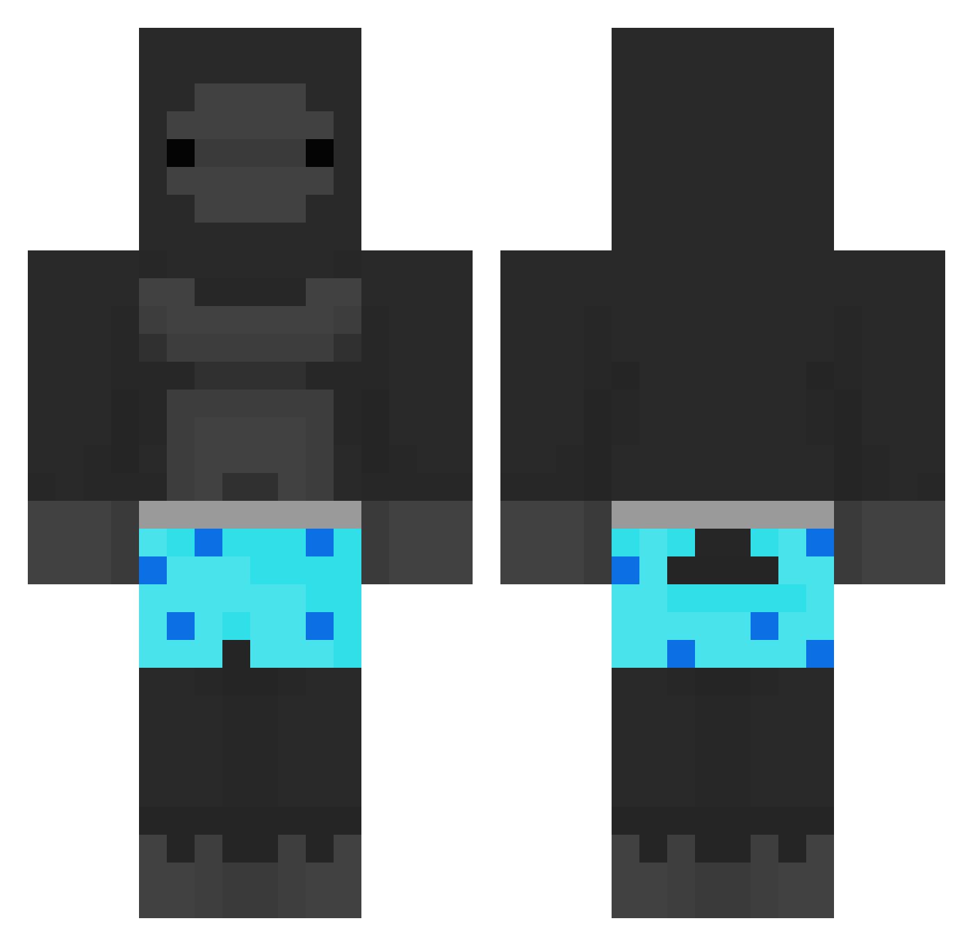 Dice_Error Minecraft skin, front and back view