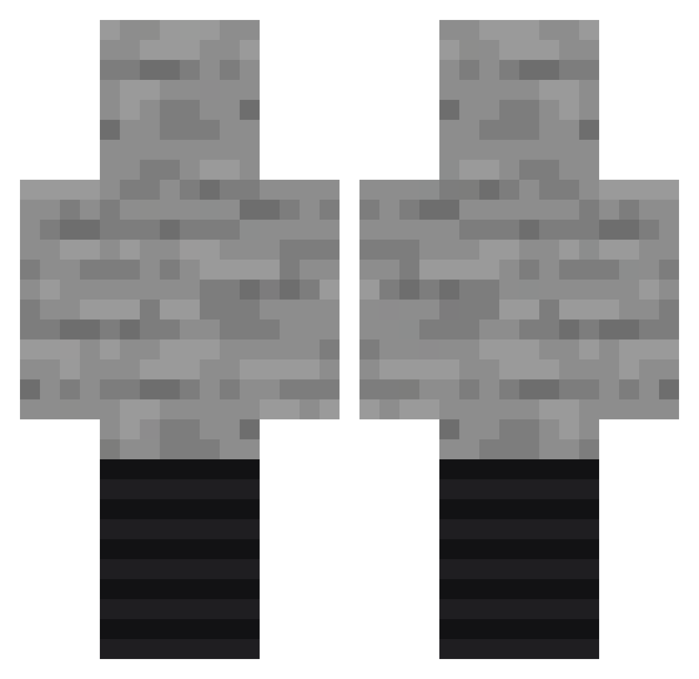wevu Minecraft skin, front and back view