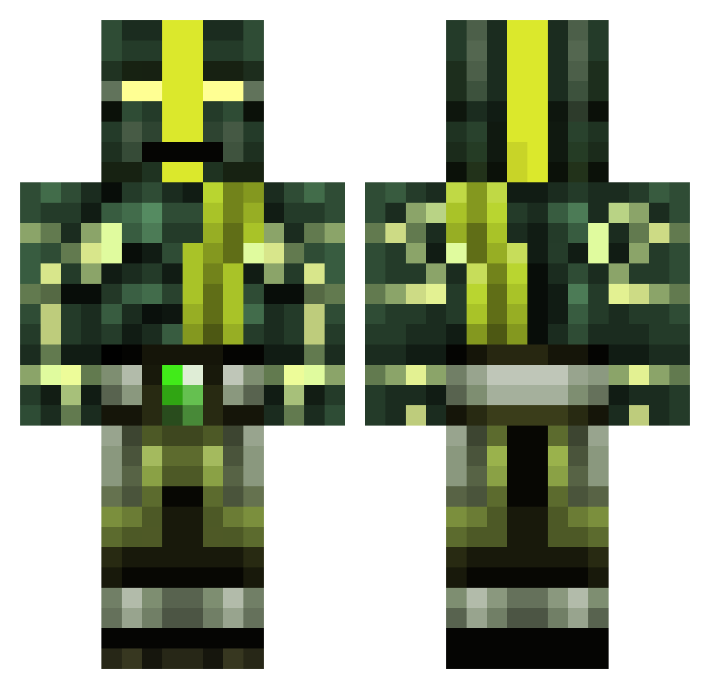 Sortlxd Minecraft skin, front and back view