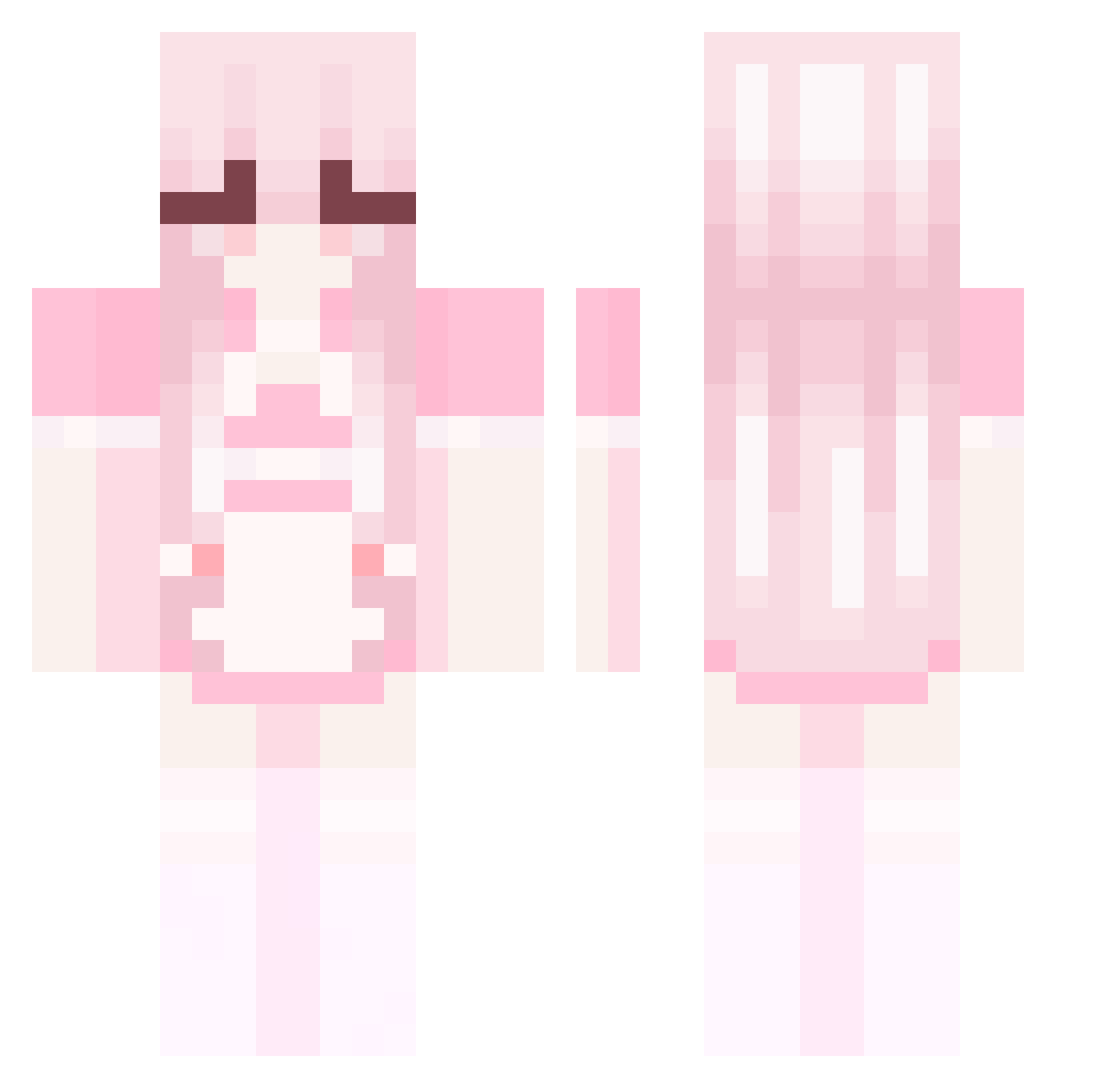 Rashiiis Minecraft skin, front and back view