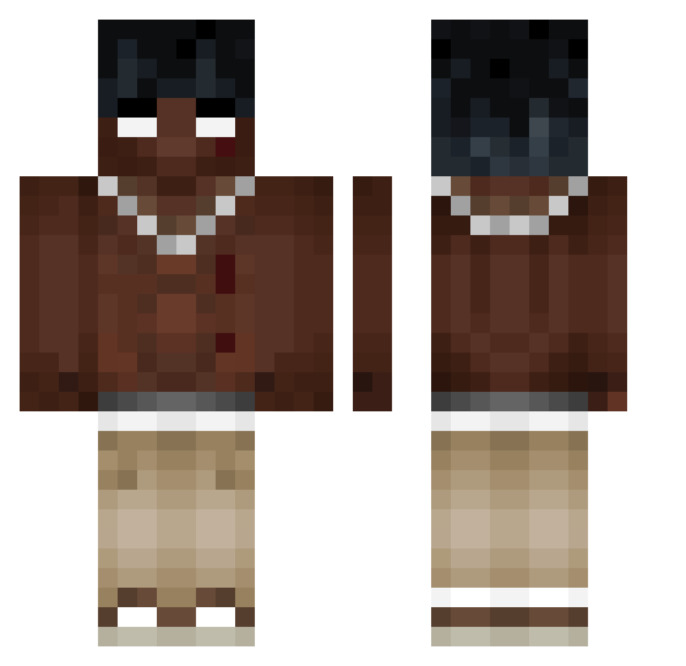 Raudi2008 Minecraft skin, front and back view