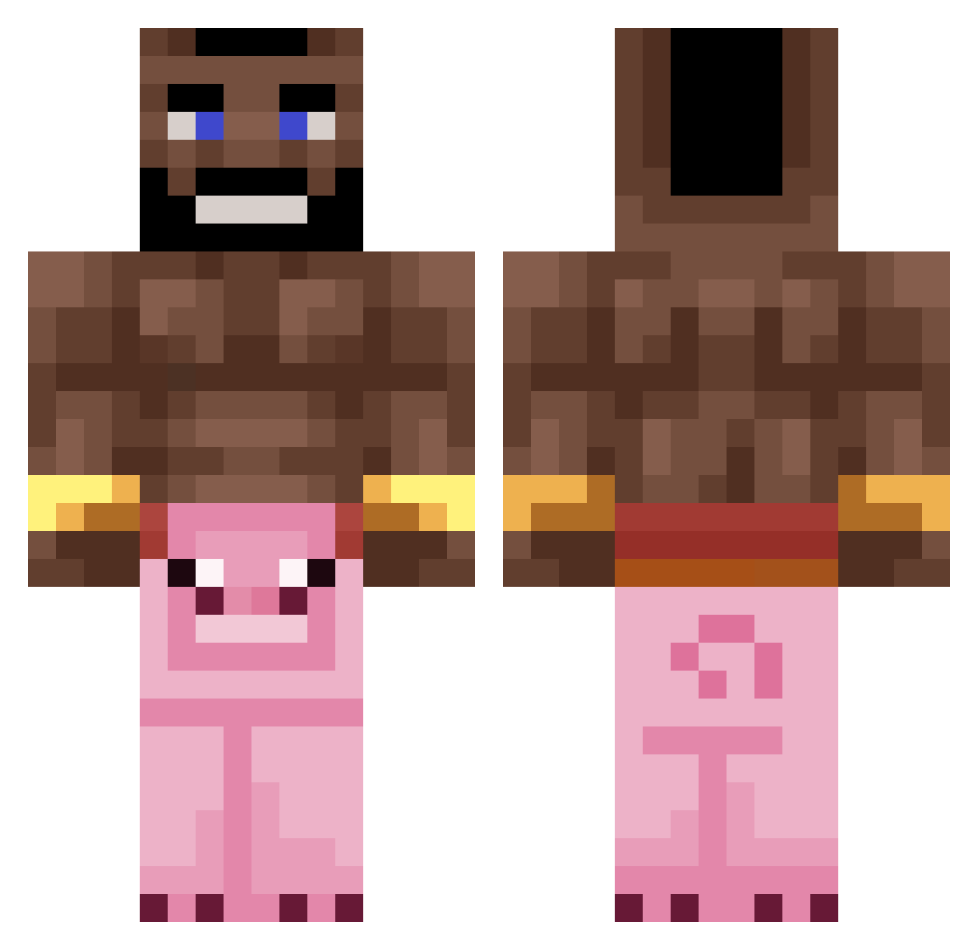 kaplanN Minecraft skin, front and back view
