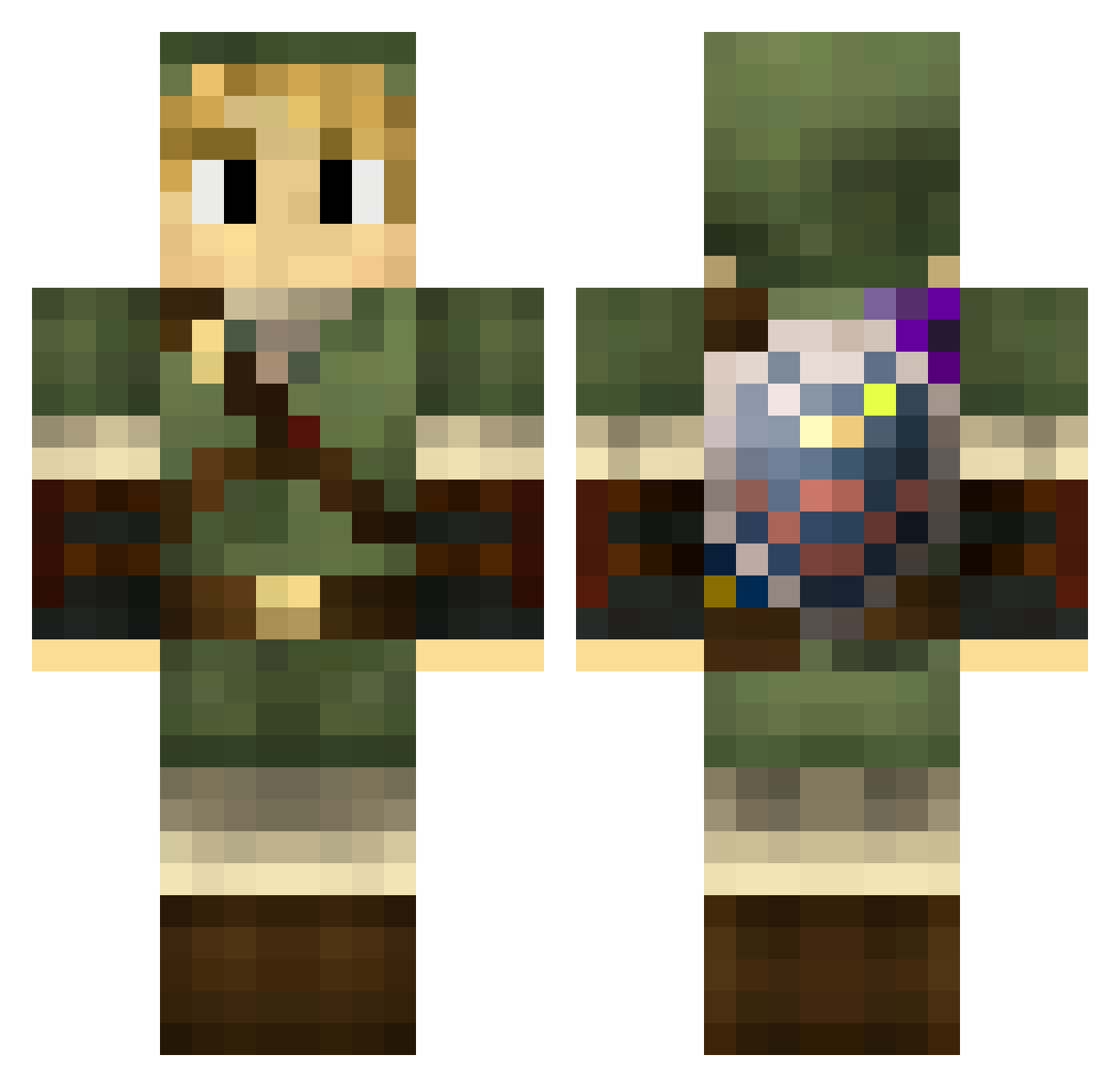 Subsided Minecraft skin, front and back view