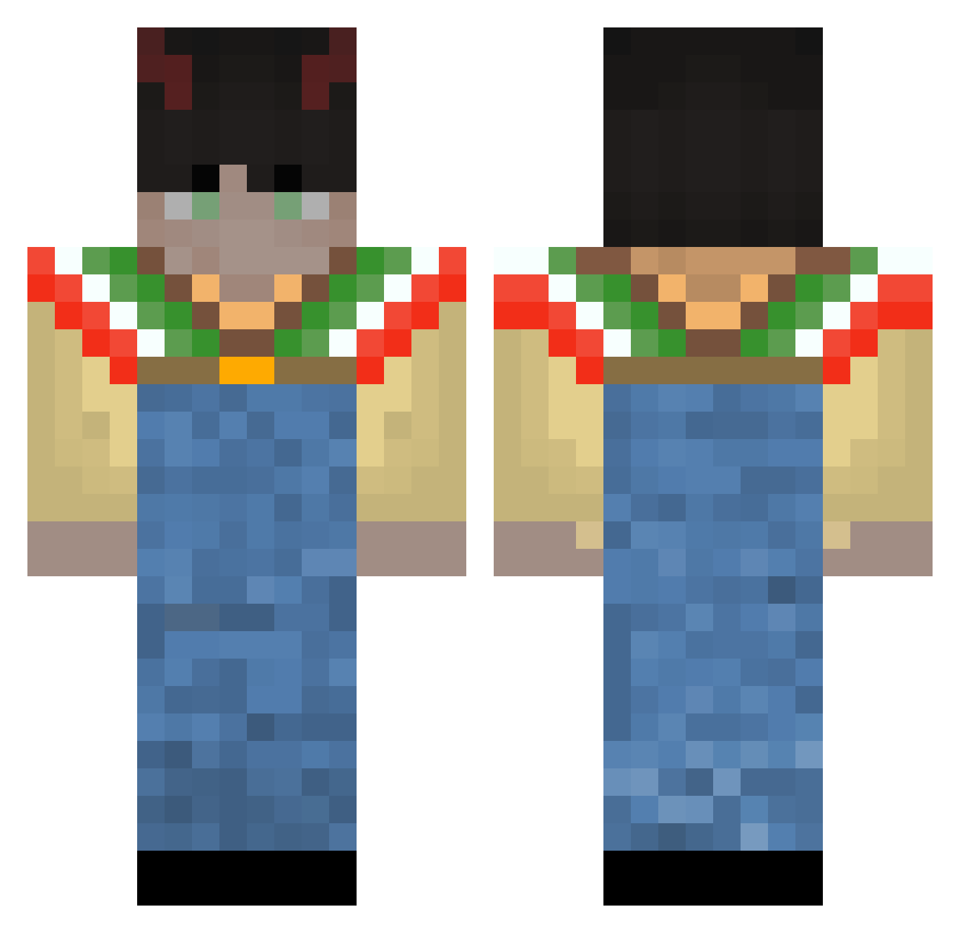 ripfomyy Minecraft skin, front and back view