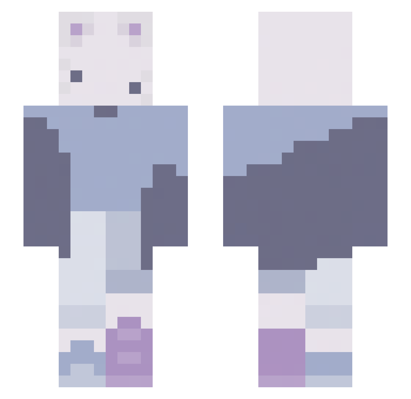 Nix1142 Minecraft skin, front and back view