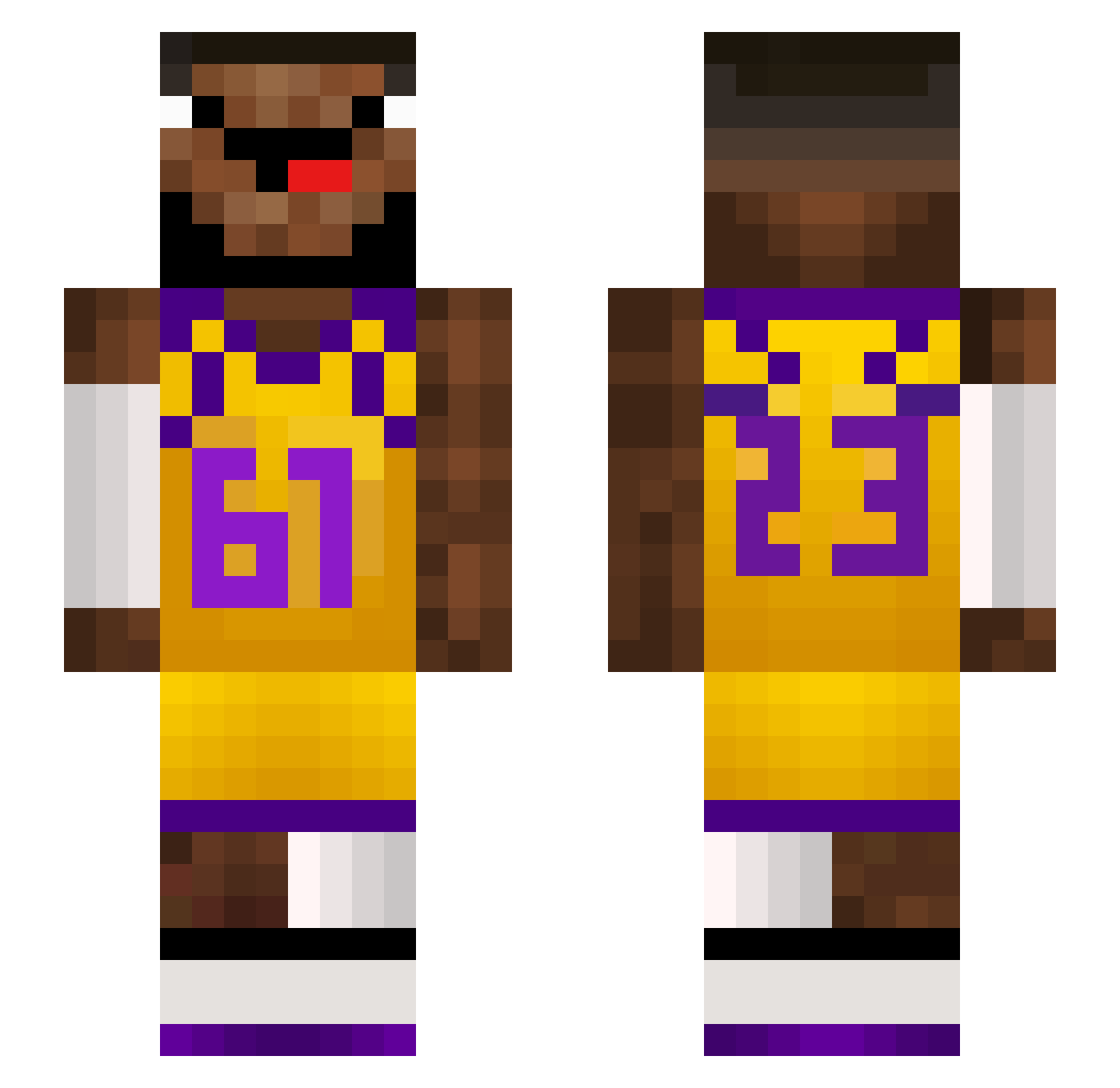 tirw Minecraft skin, front and back view
