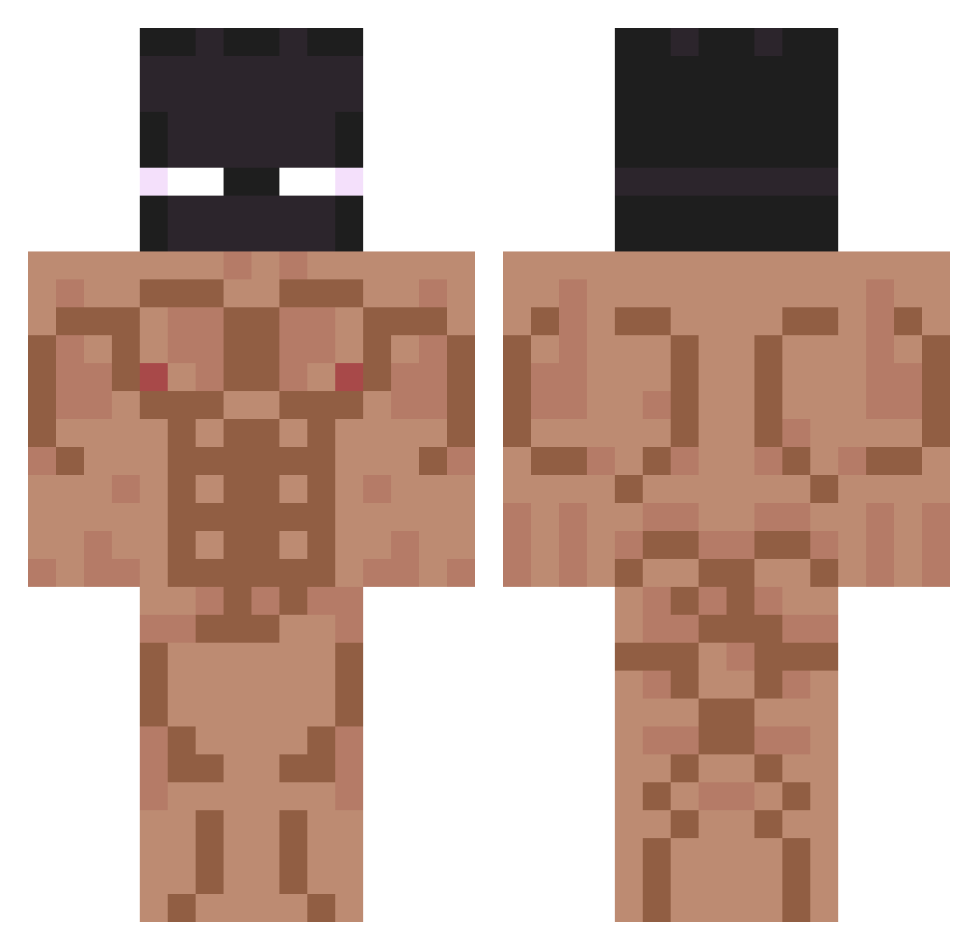 SlackszVr Minecraft skin, front and back view