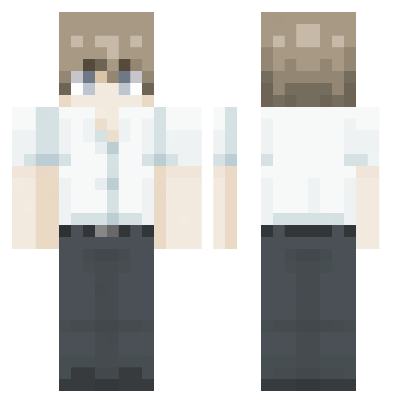 Rashenno Minecraft skin, front and back view