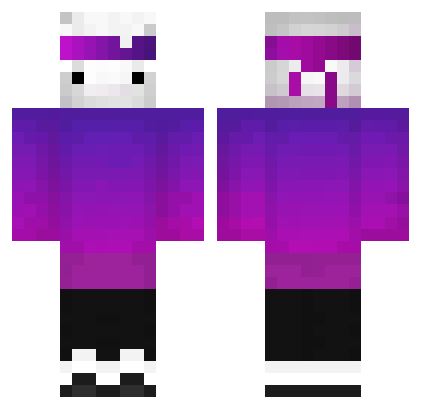 WeisseSchoki Minecraft skin, front and back view