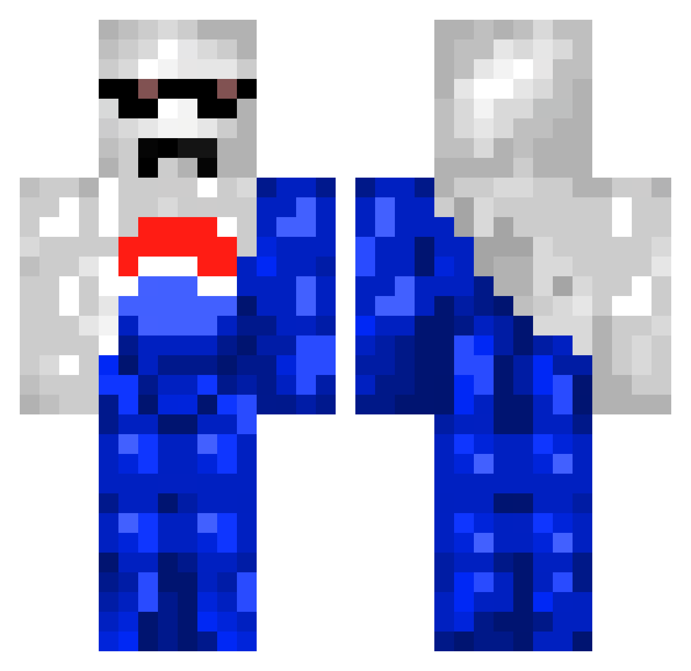 kaibaa Minecraft skin, front and back view