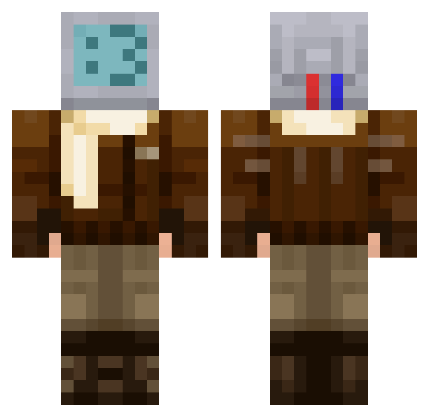 quiddling Minecraft skin, front and back view