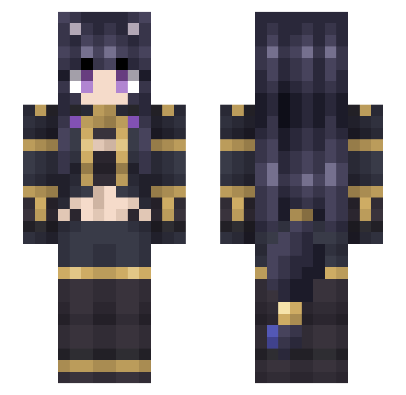 RedAceKid Minecraft skin, front and back view