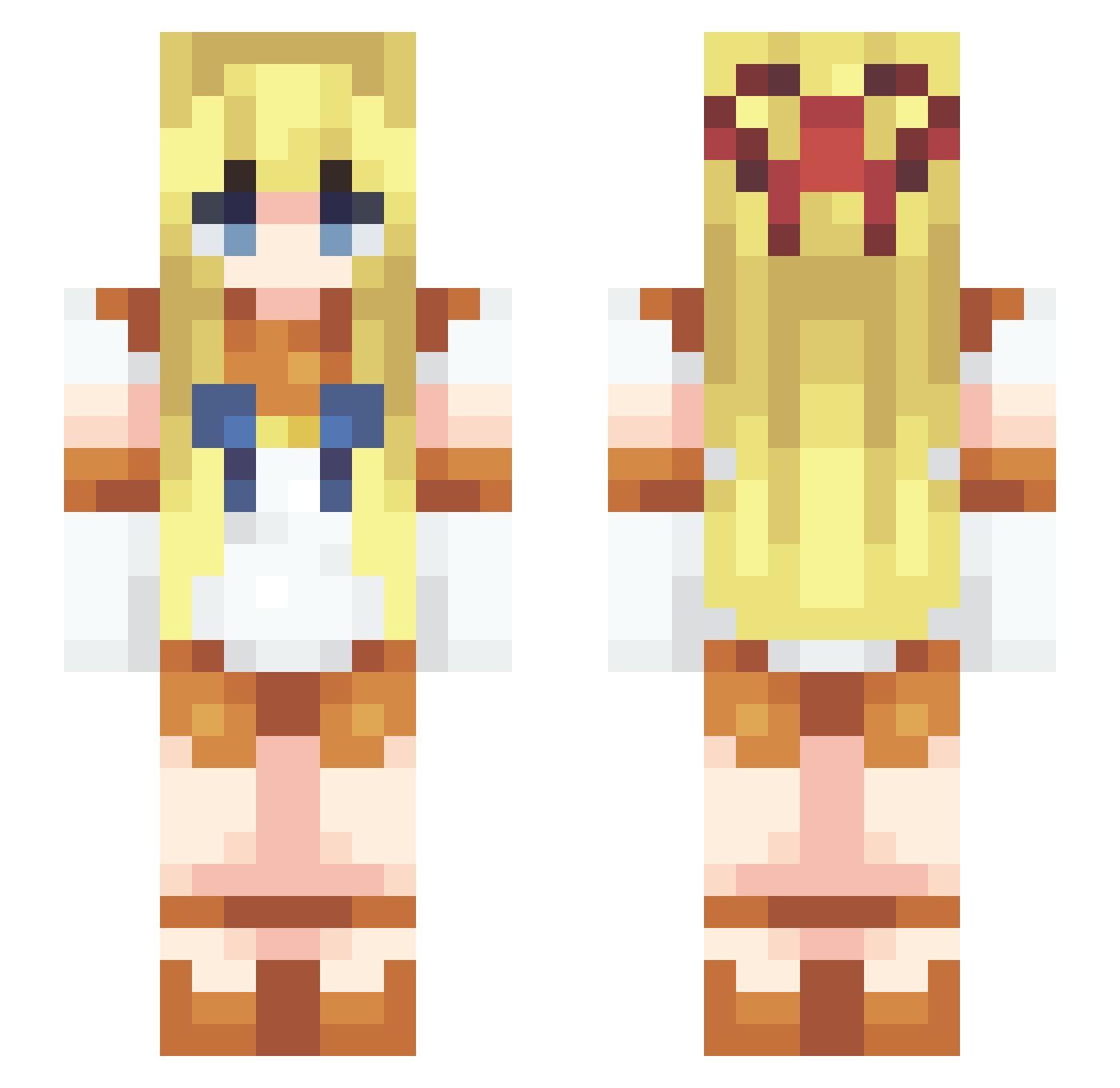 Arkation Minecraft skin, front and back view
