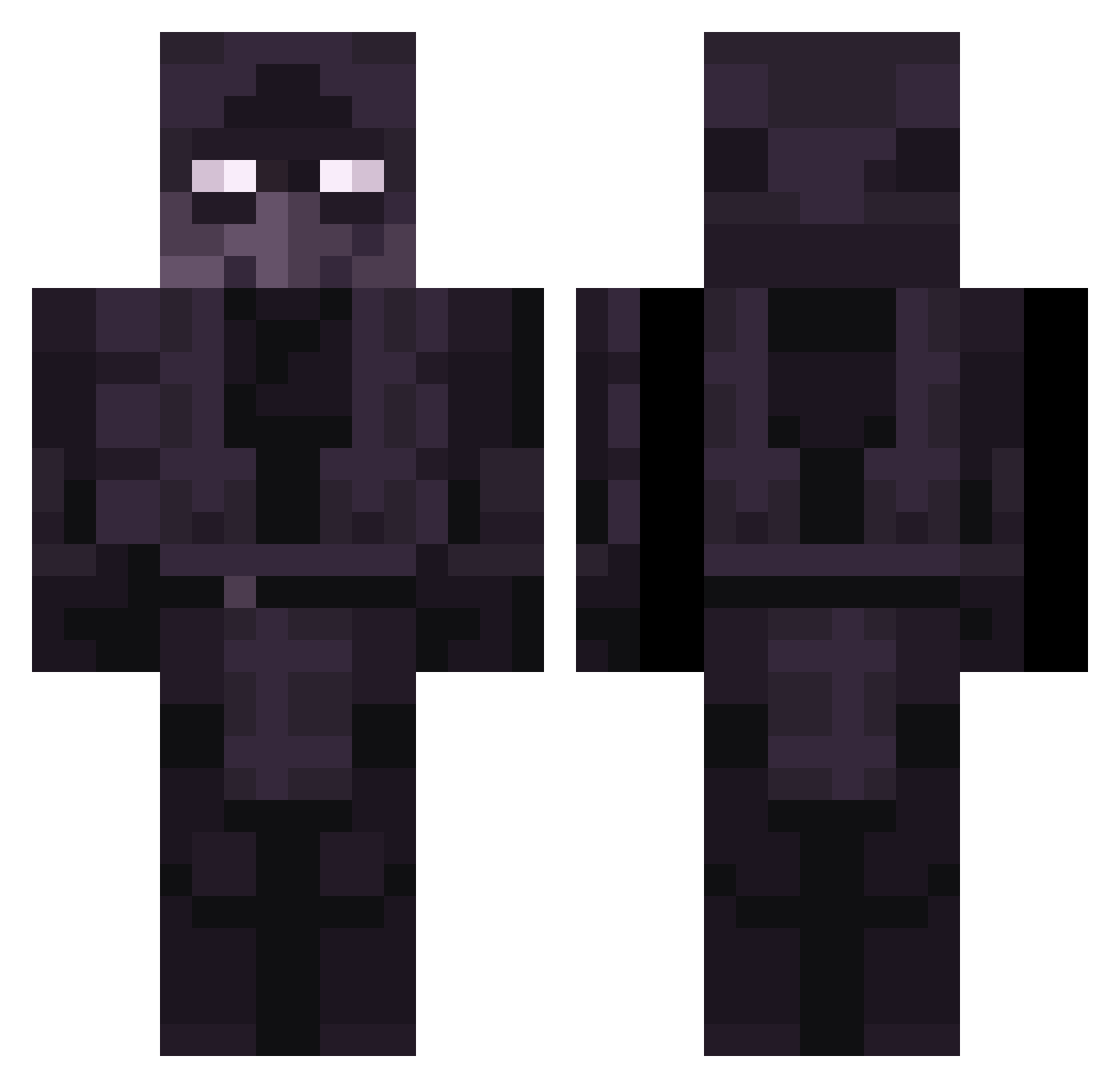 DoktuhKat Minecraft skin, front and back view