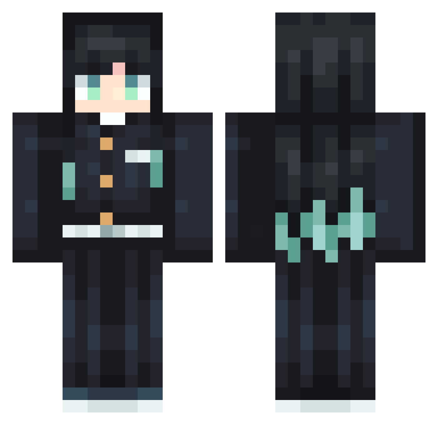 Bl4ck_C4t55 Minecraft skin, front and back view