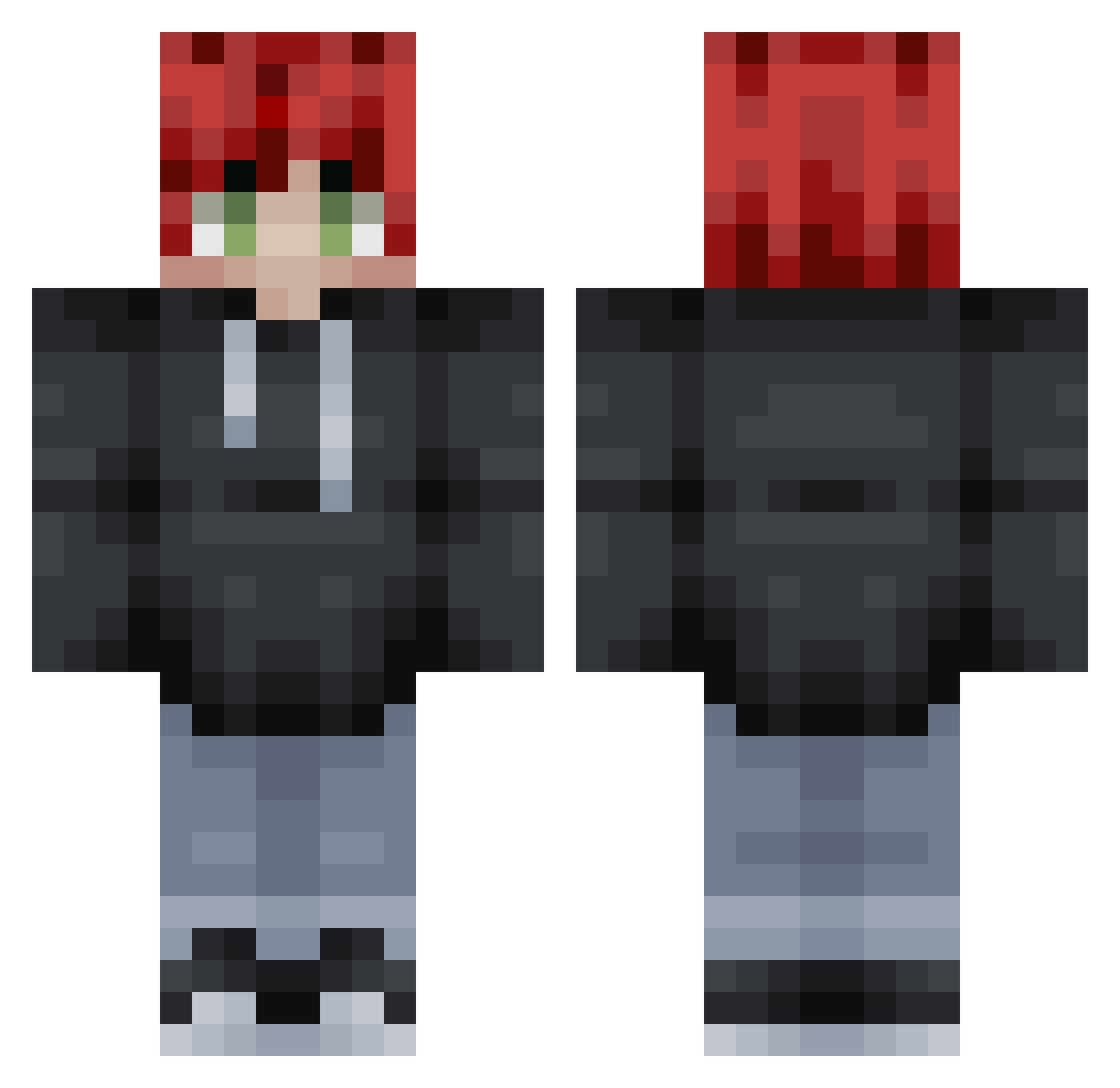 Solluxam Minecraft skin, front and back view