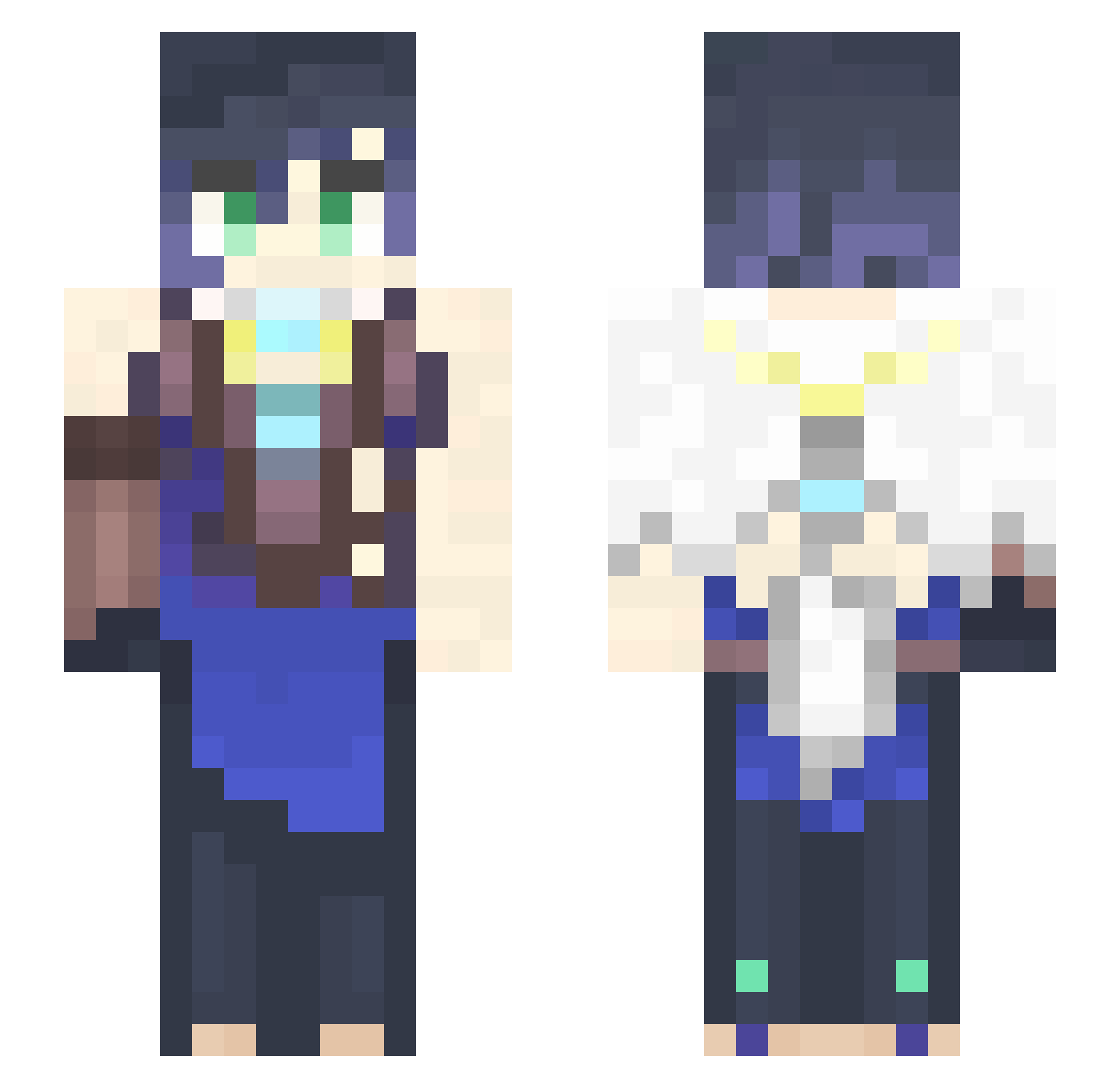 Lyssako Minecraft skin, front and back view