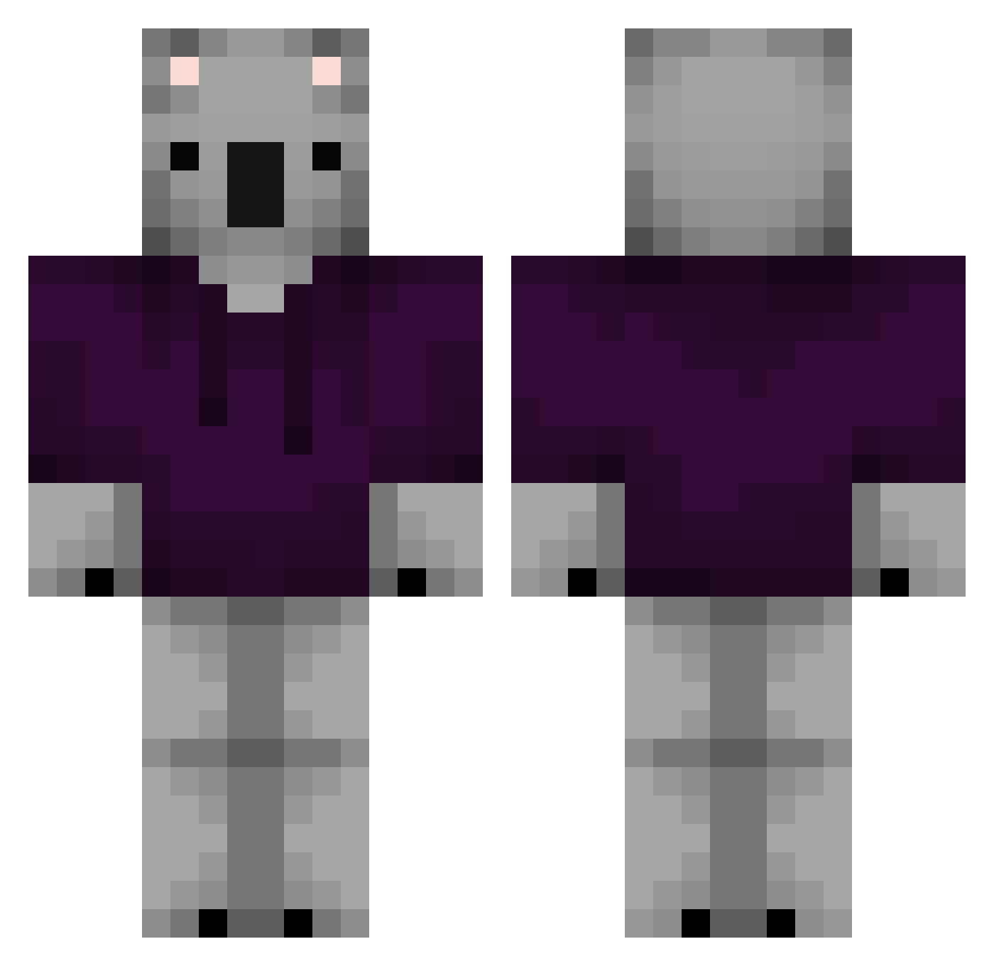 WERKA07 Minecraft skin, front and back view