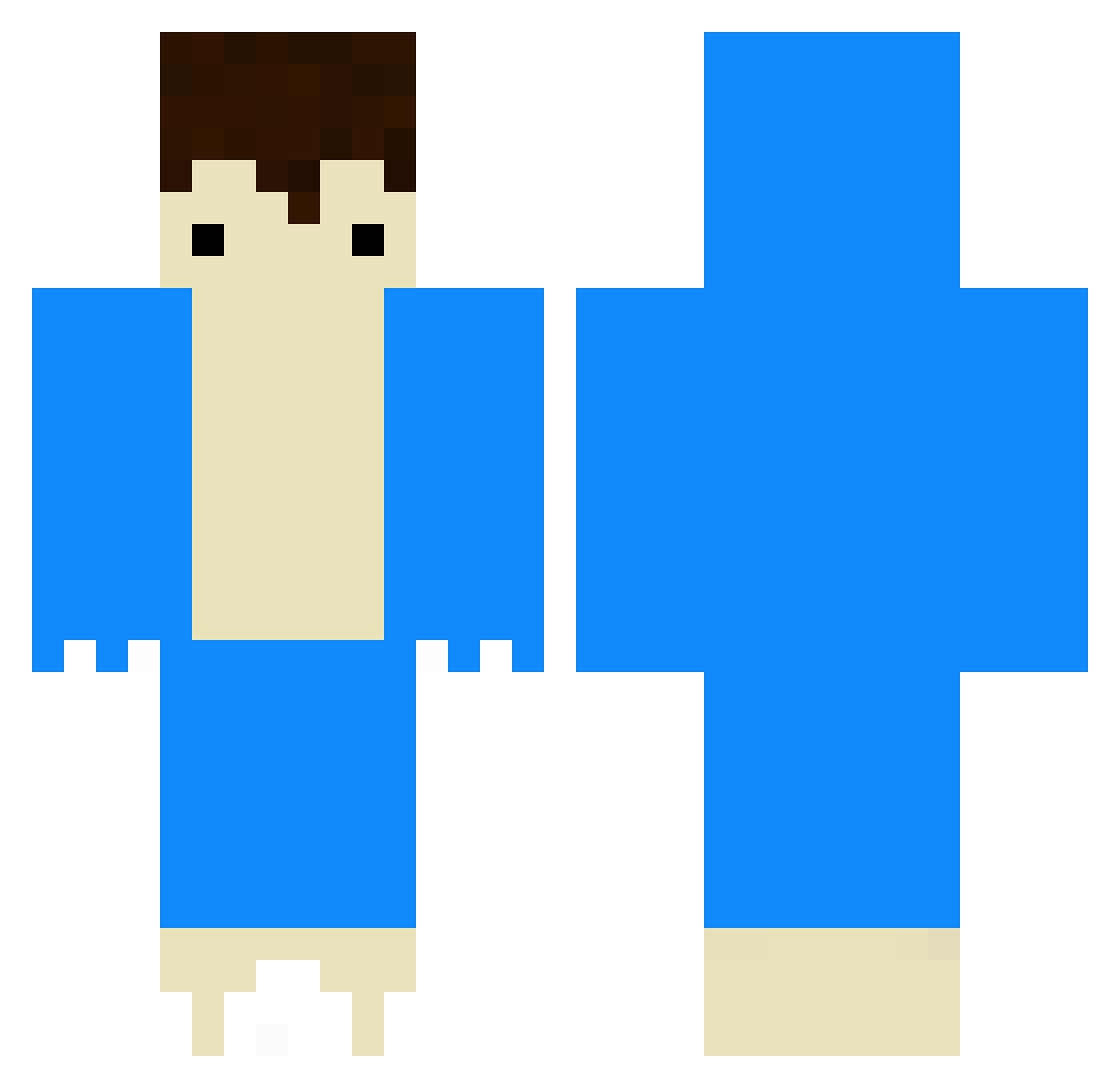 Toast1654 Minecraft skin, front and back view
