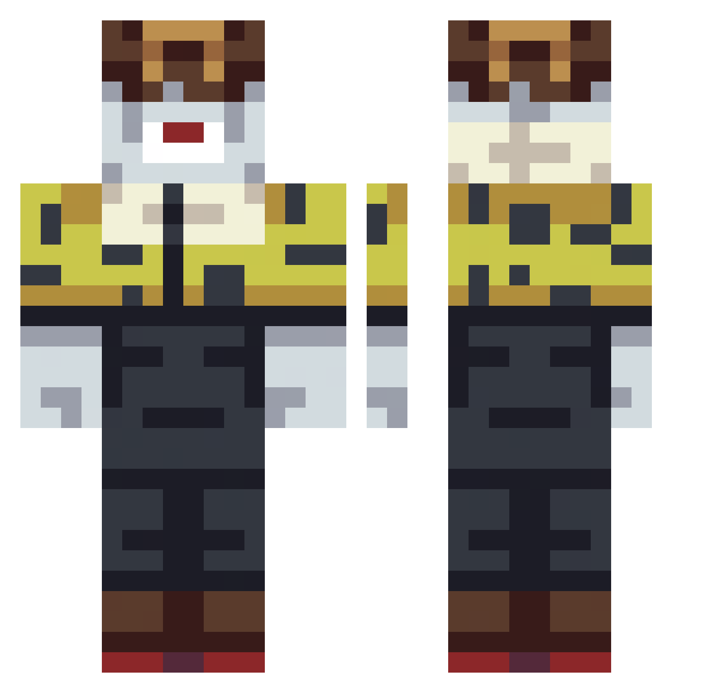 TheDalexYT Minecraft skin, front and back view