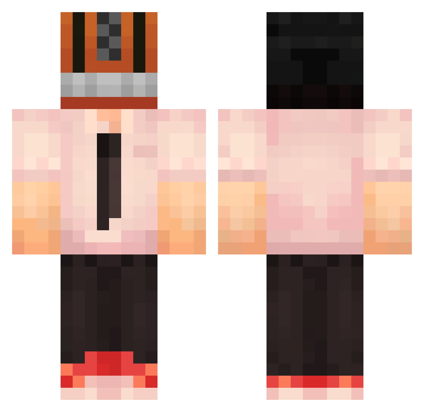TheSuperPoussin Minecraft skin, front and back view