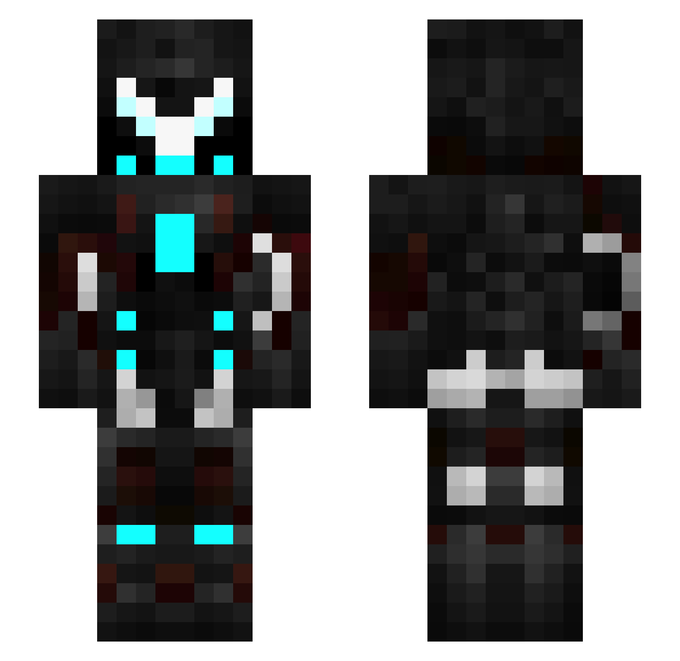 Zeedge Minecraft skin, front and back view