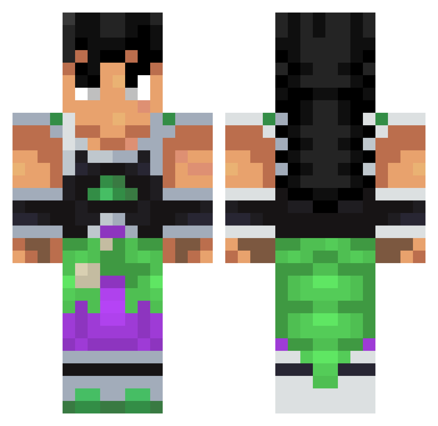 Chocol8ChipTrip Minecraft skin, front and back view