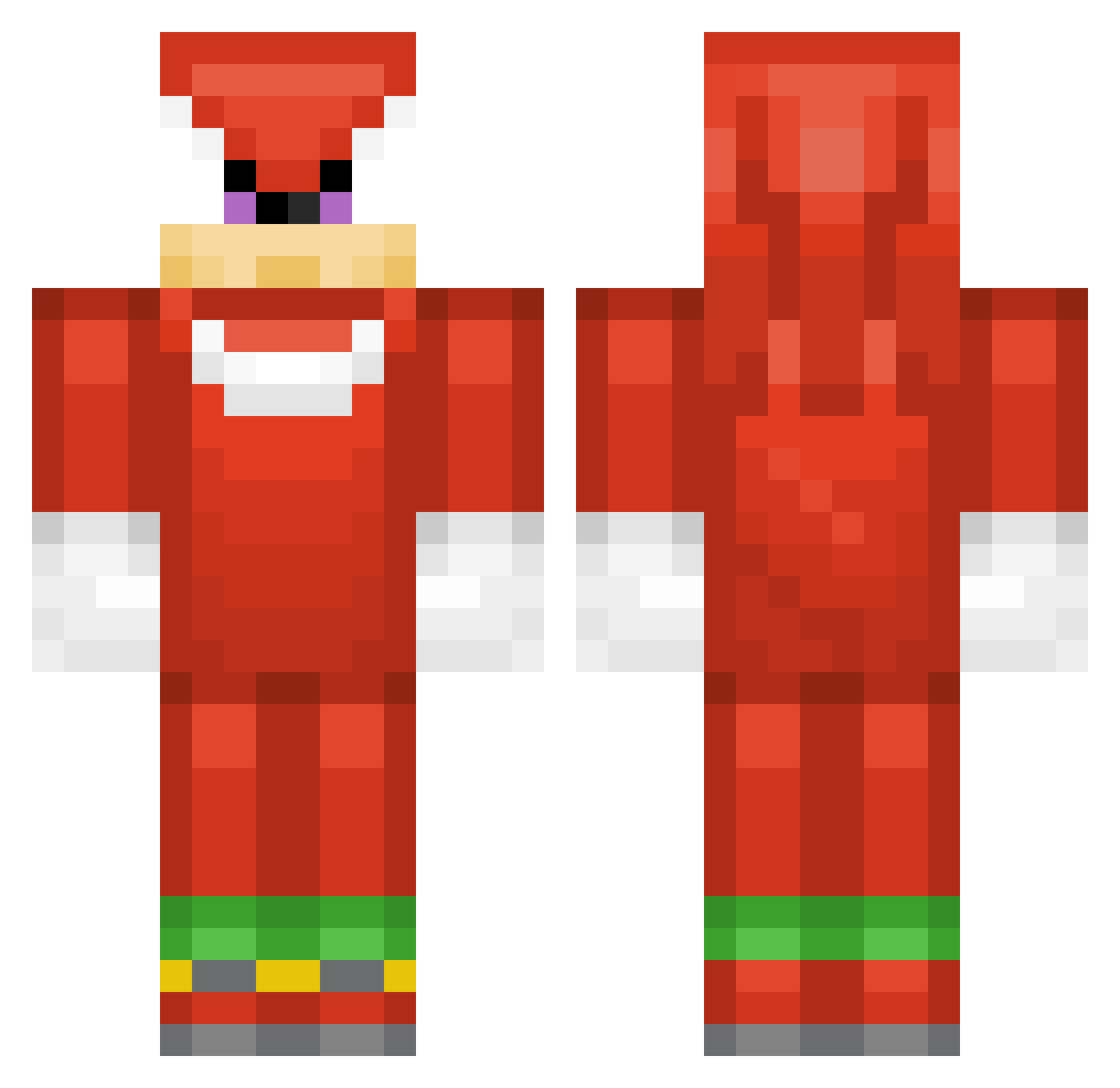 Knuck02 Minecraft skin, front and back view