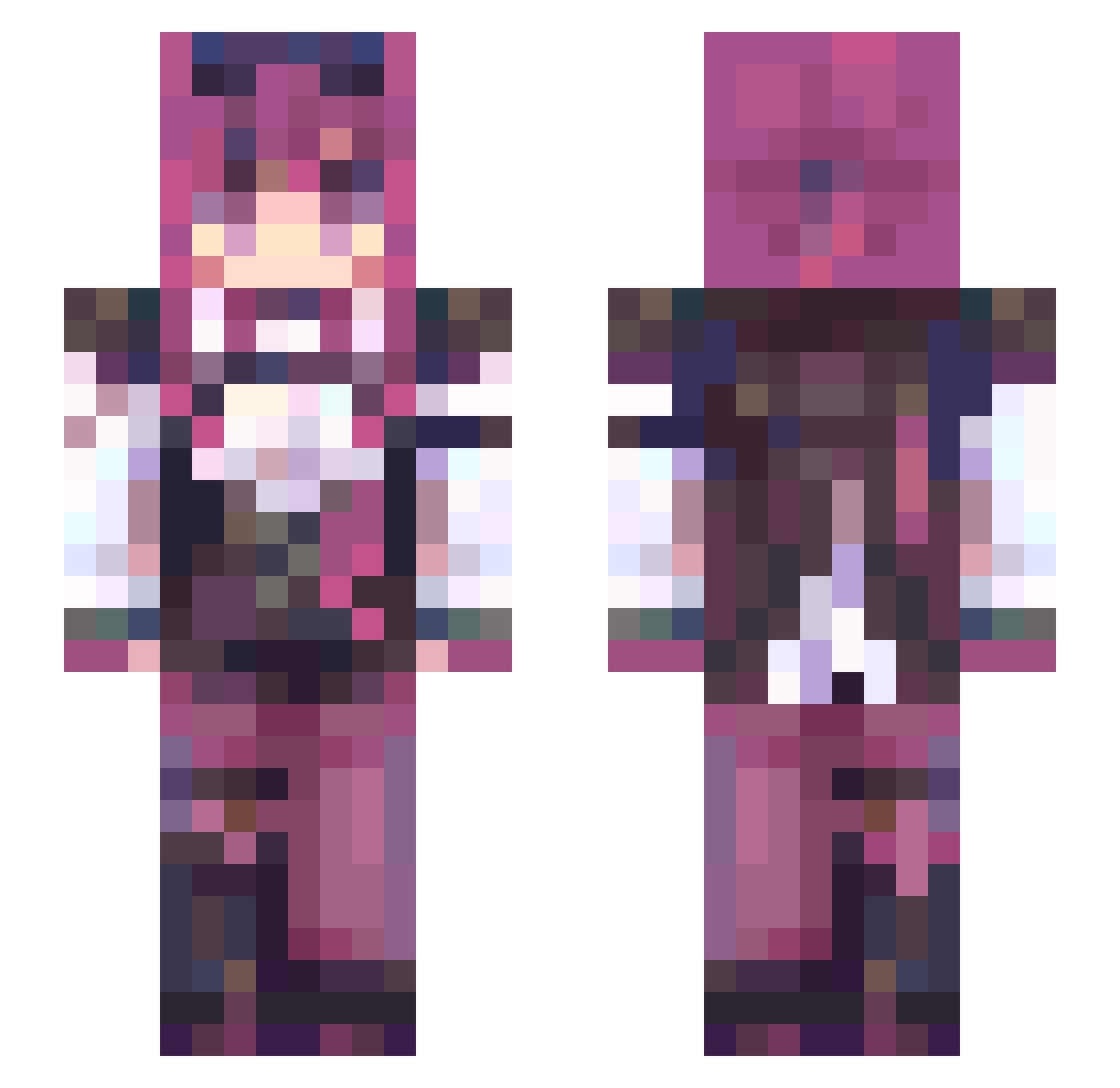 joyful_feather Minecraft skin, front and back view