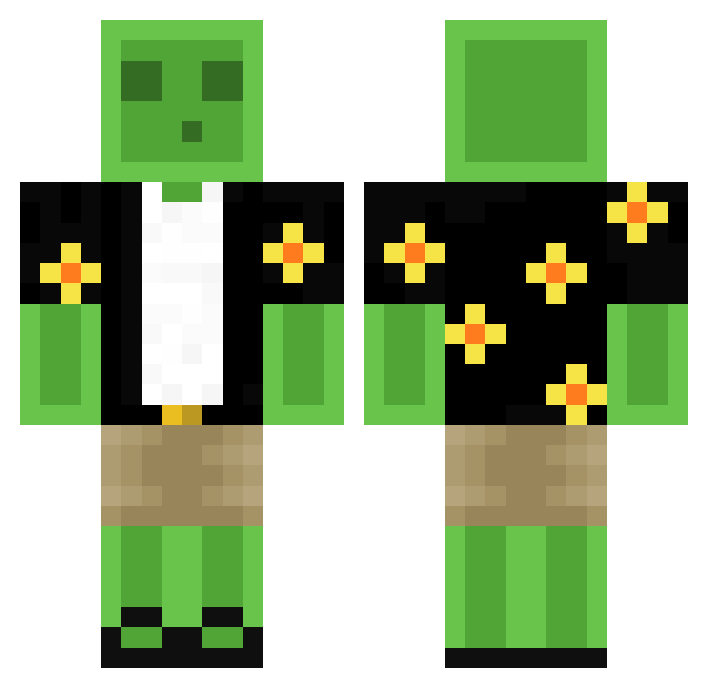 yuuchew Minecraft skin, front and back view