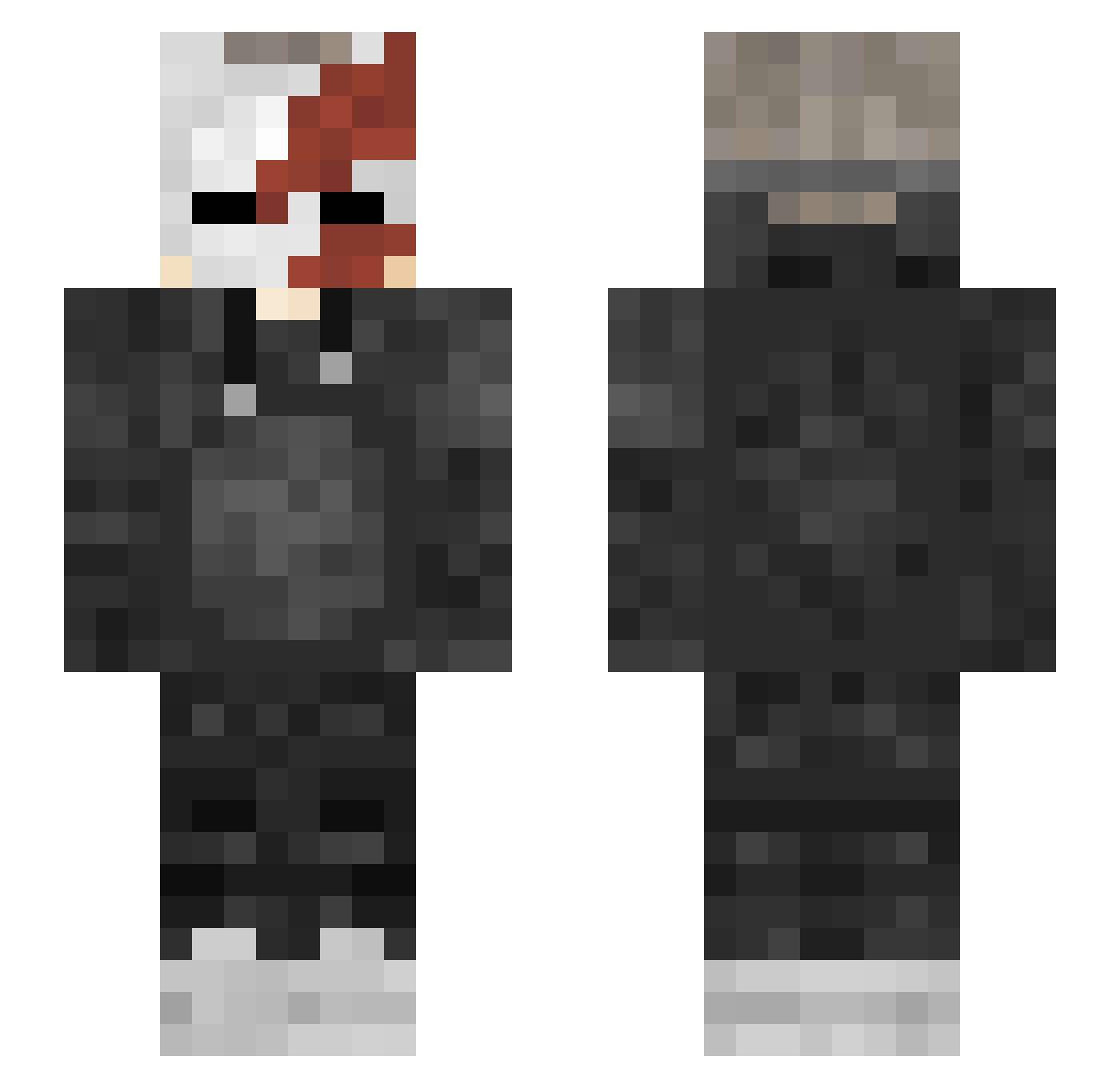 EmolgaMC Minecraft skin, front and back view