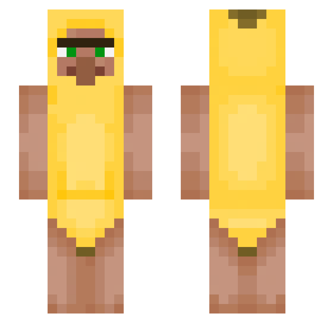 RubyTooby Minecraft skin, front and back view